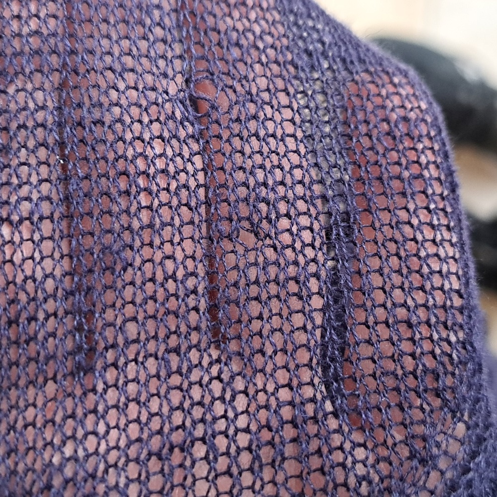 Eileen Fisher 2pc Organic Linen Navy Crocheted Sweater  & Silk Sleeveless S  NEW - Picture 10 of 10